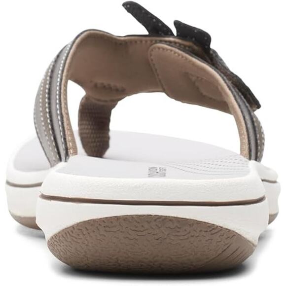 Clarks Women s Cloudsteppers Brinkley Flora Flip Flops, Pewter Size 9M - Picture 2 of 5